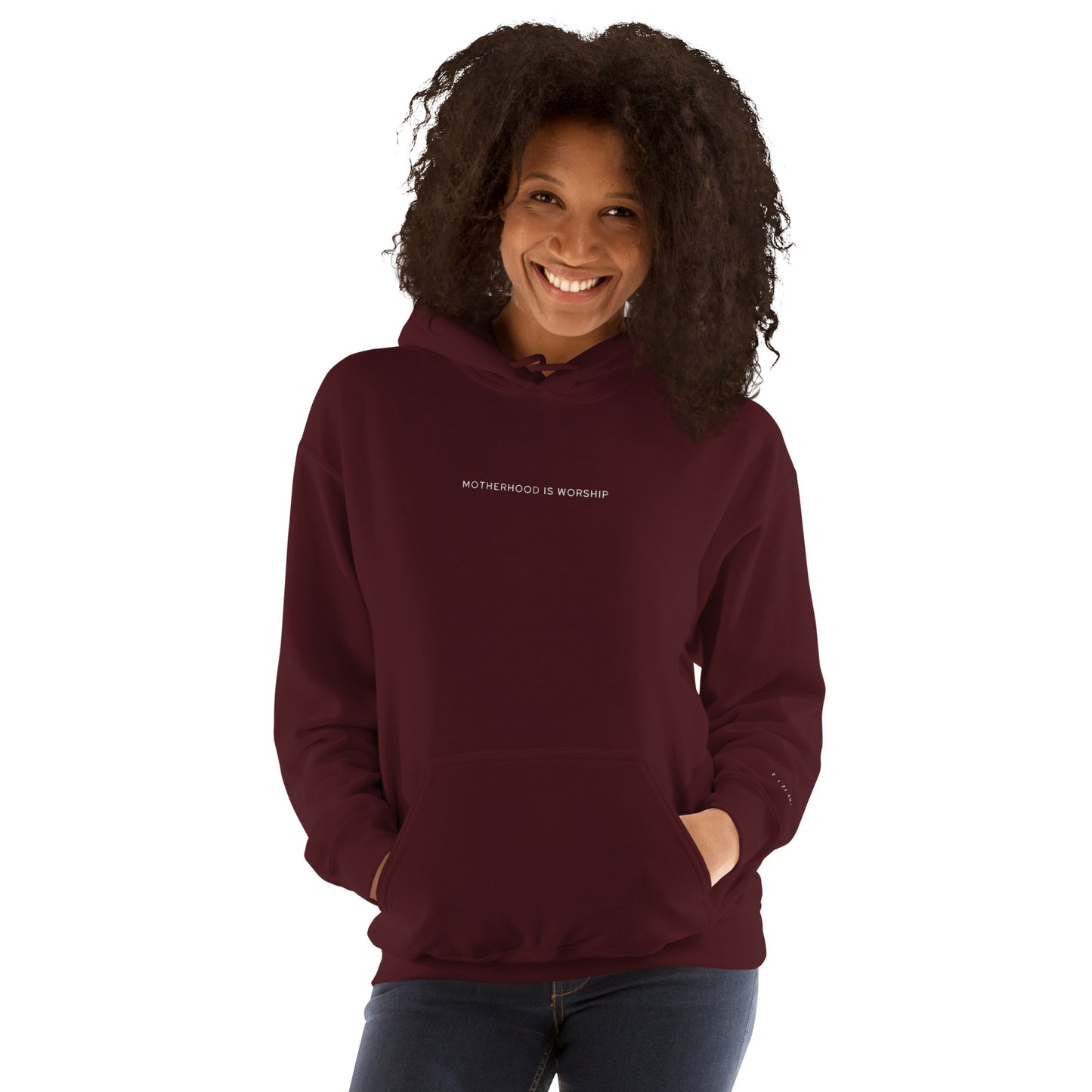 Motherhood Is Worship Embroidered Hoodie