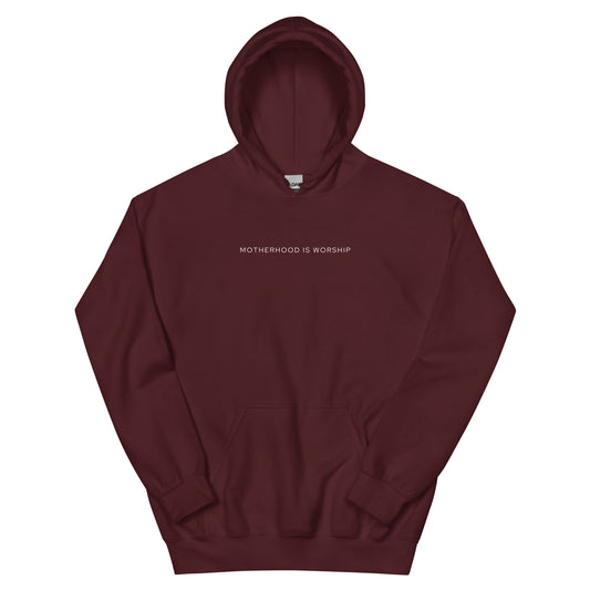 Motherhood Is Worship Embroidered Hoodie